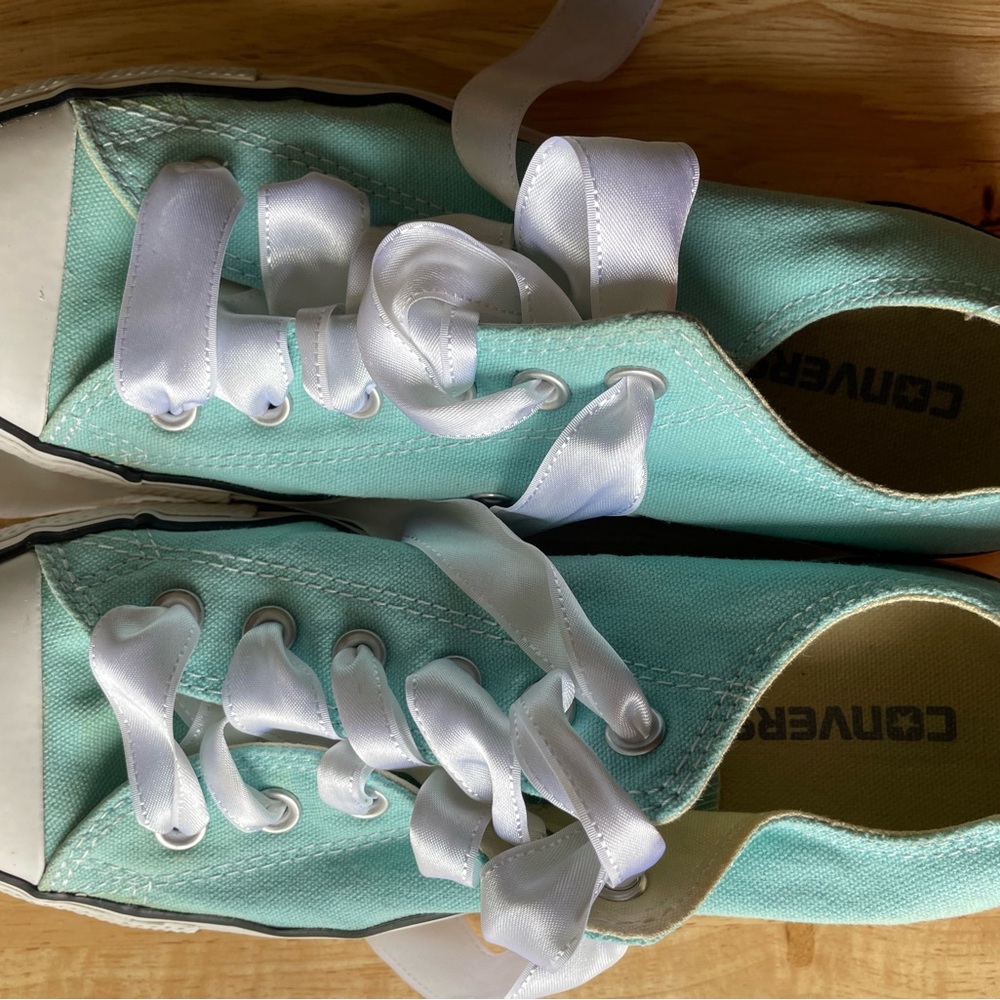 Converse Aqua Sneakers with White Laces